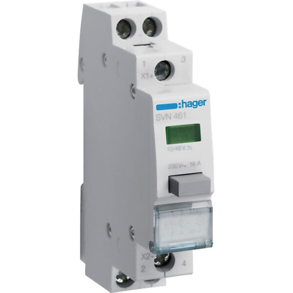 Hager Taster mit LED-Melder grün, 2S, 12V SVN461